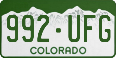 CO license plate 992UFG