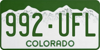 CO license plate 992UFL