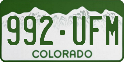 CO license plate 992UFM