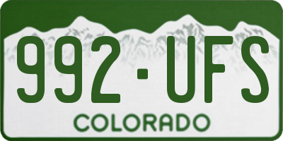 CO license plate 992UFS