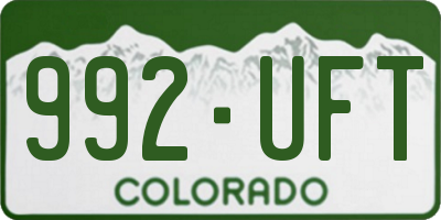 CO license plate 992UFT