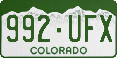 CO license plate 992UFX