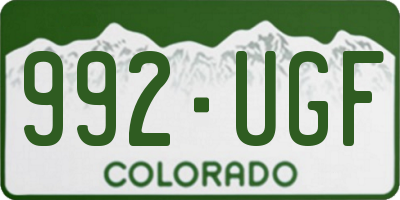 CO license plate 992UGF