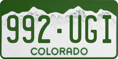 CO license plate 992UGI