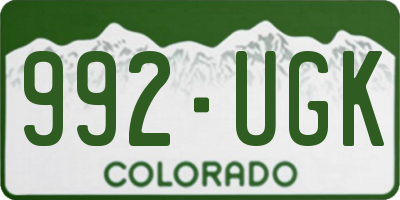 CO license plate 992UGK