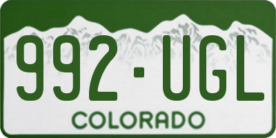 CO license plate 992UGL