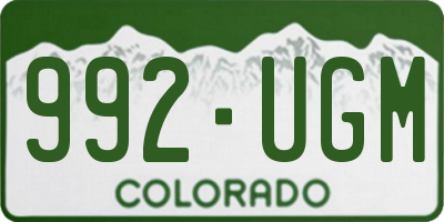 CO license plate 992UGM