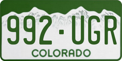 CO license plate 992UGR