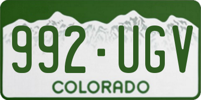 CO license plate 992UGV