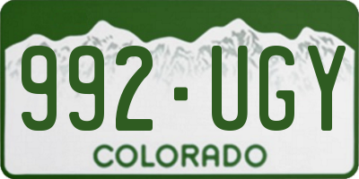 CO license plate 992UGY