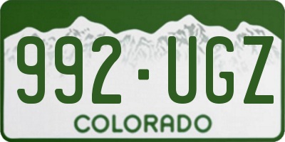 CO license plate 992UGZ