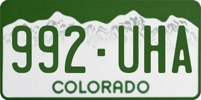 CO license plate 992UHA