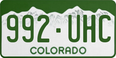 CO license plate 992UHC