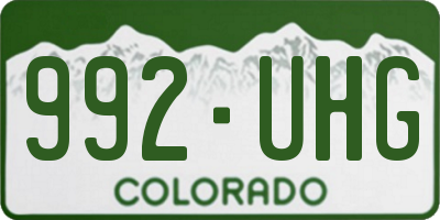 CO license plate 992UHG