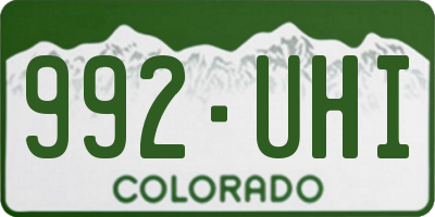 CO license plate 992UHI