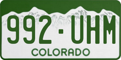 CO license plate 992UHM