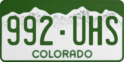 CO license plate 992UHS