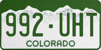 CO license plate 992UHT