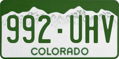 CO license plate 992UHV