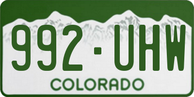 CO license plate 992UHW