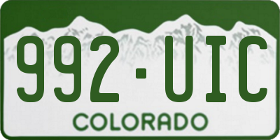 CO license plate 992UIC
