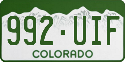 CO license plate 992UIF