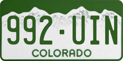 CO license plate 992UIN