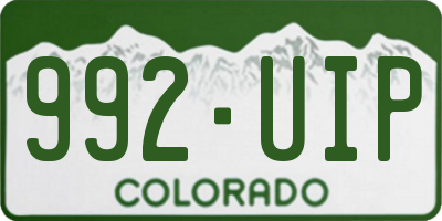 CO license plate 992UIP