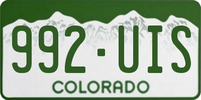 CO license plate 992UIS