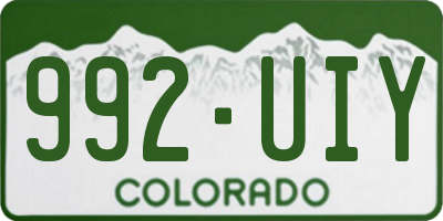 CO license plate 992UIY