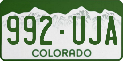 CO license plate 992UJA