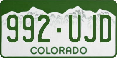 CO license plate 992UJD