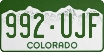 CO license plate 992UJF