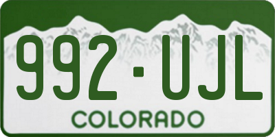 CO license plate 992UJL