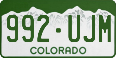 CO license plate 992UJM