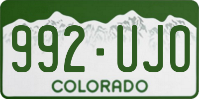 CO license plate 992UJO