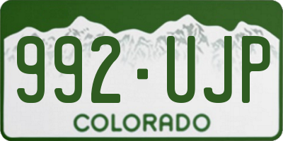 CO license plate 992UJP