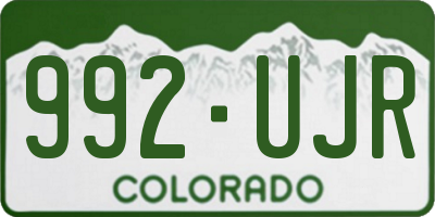 CO license plate 992UJR