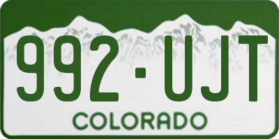 CO license plate 992UJT