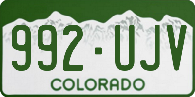 CO license plate 992UJV
