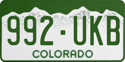 CO license plate 992UKB