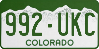 CO license plate 992UKC