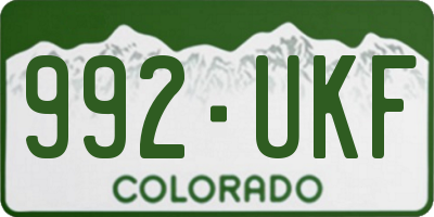 CO license plate 992UKF