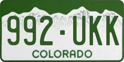 CO license plate 992UKK