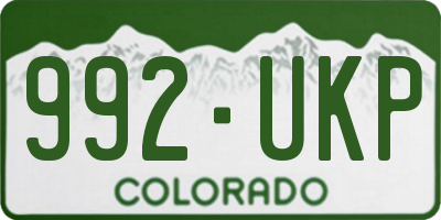 CO license plate 992UKP