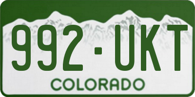 CO license plate 992UKT
