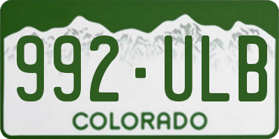 CO license plate 992ULB