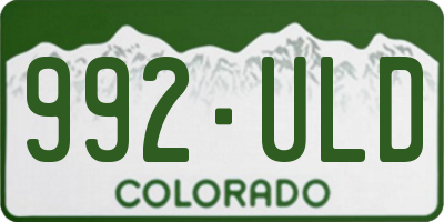 CO license plate 992ULD