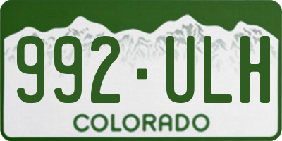 CO license plate 992ULH