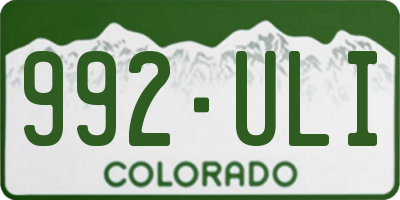 CO license plate 992ULI